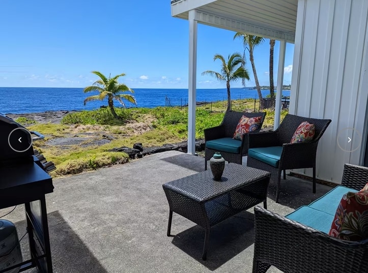 Oceanfront living room with Pacific views